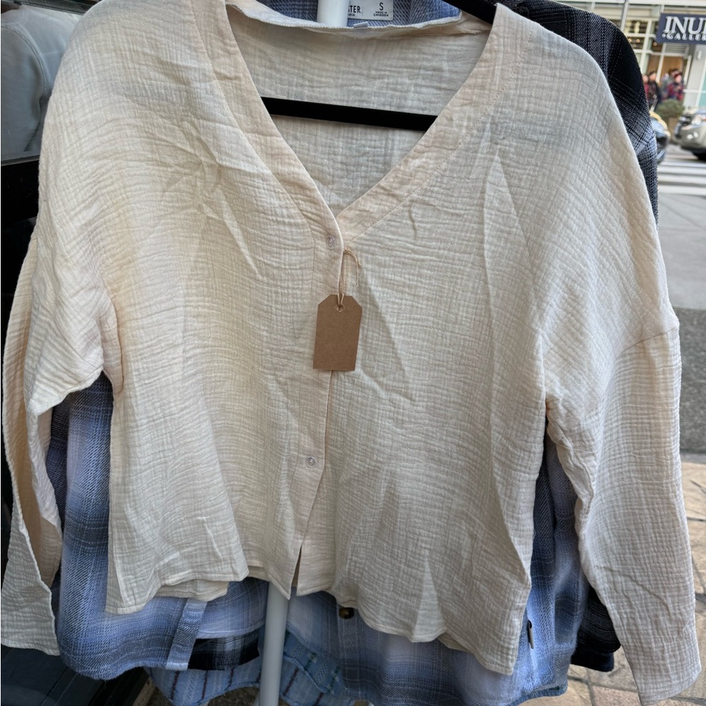 Casual Cream Women's Top
